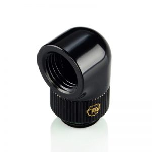 Bitspower G1/4" 90° IG1/4" Extender Rotary - Glorious Black