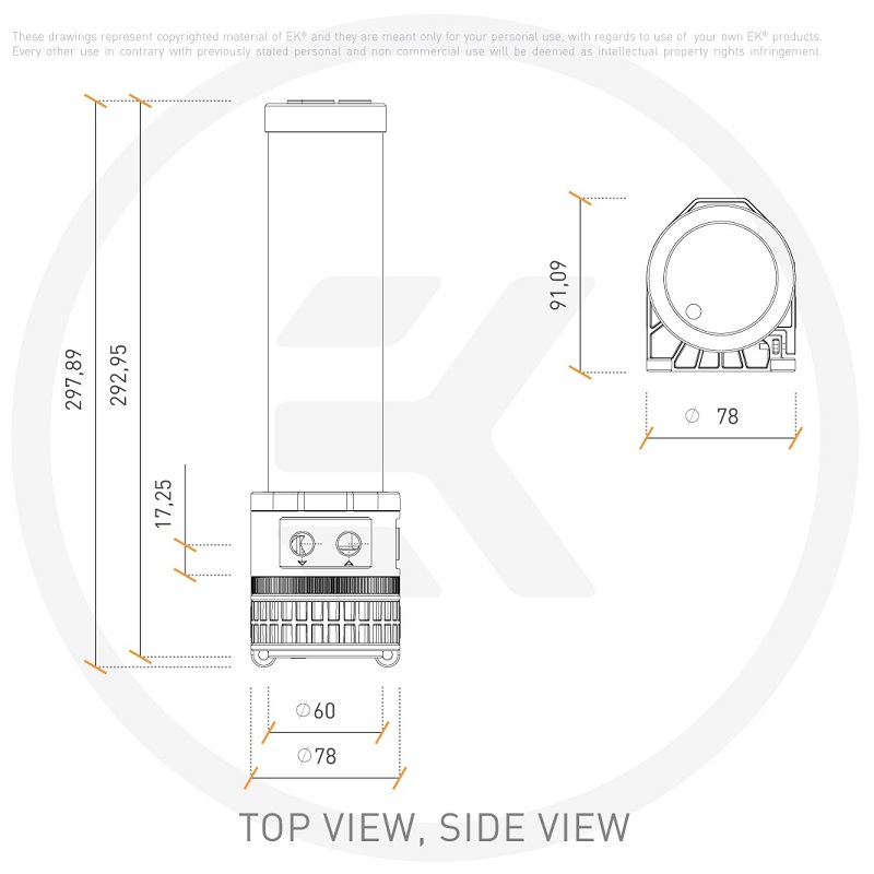 EK-Quantum Kinetic TBE 300 D5 PWM D-RGB - Plexi