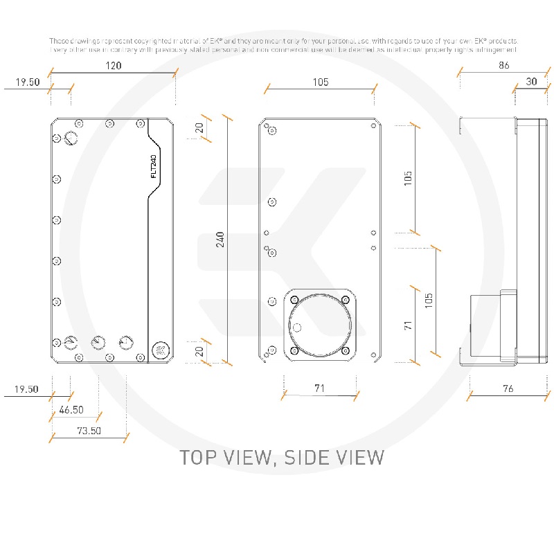 EK-Quantum Kinetic FLT 240 D5 PWM D-RGB - Plexi