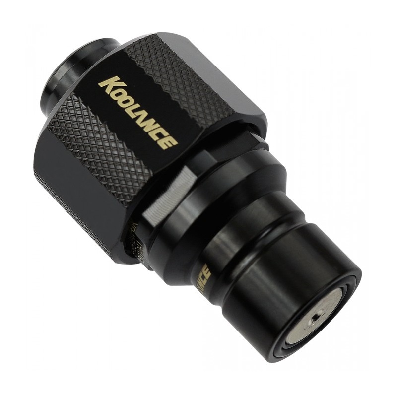 Koolance QD3 Male Quick Disconnect No-Spill Coupling, Compression for 13mm x 19mm (1/2in x 3/4in) - Black