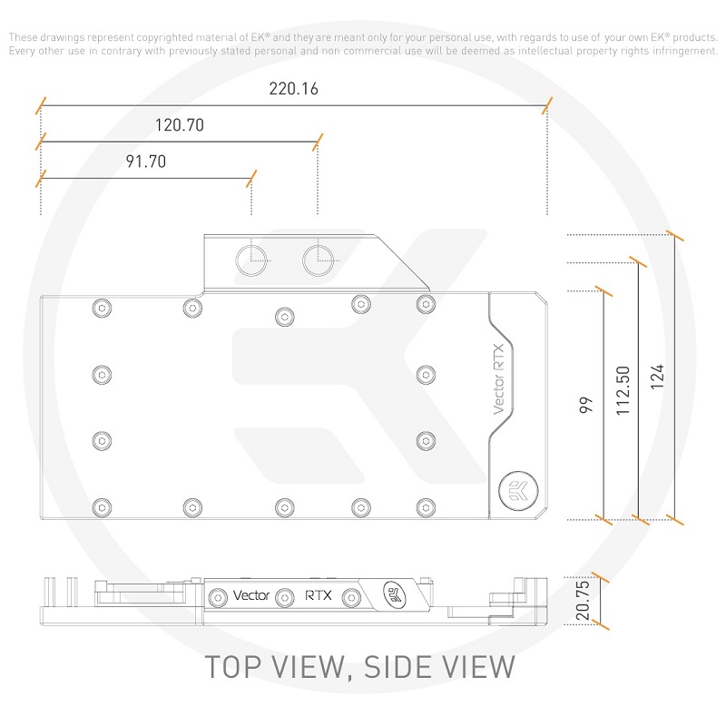 EK-Quantum Vector RE RTX 3080/3090 GPU Block / Active Backplate D-RGB - Nickel + Plexi Kit