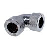 Alphacool HT 16mm HardTube Screw-on Sleeve 90° L-Connector - Knurled - Chrome