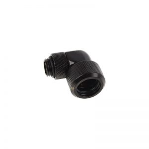 Alphacool Eiszapfen 16mm HardTube Screw-on Nozzle 90° Rotatable G14 - Deep Black