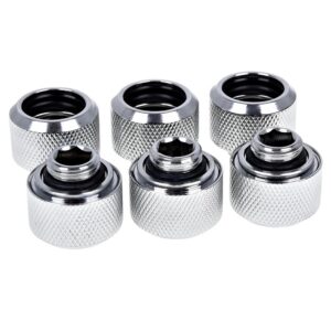 Alphacool Eiszapfen 16mm HardTube screw-on nozzle G14 – Chrome (Altılı Paket)
