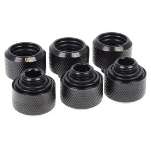 Alphacool Eiszapfen 16mm HardTube screw-on nozzle G1/4 - Deep Black (Altılı Paket)