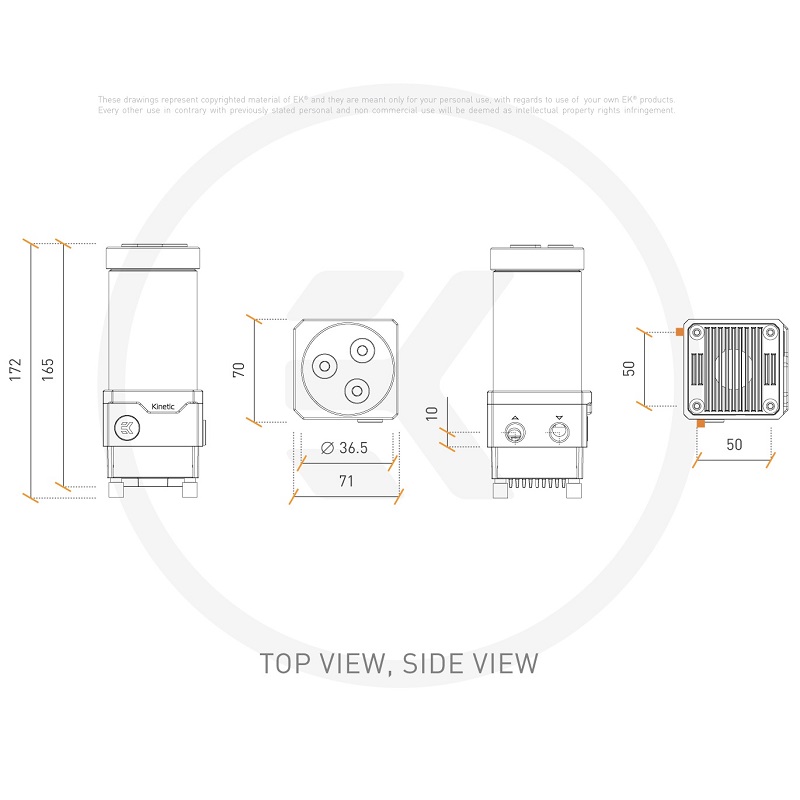 EK-Quantum Kinetic TBE 160 DDC PWM D-RGB - Plexi