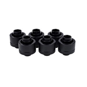 Alphacool HF 19/13mm G1/4 Hortum Rakoru - Deep Black (6'lı Paket)