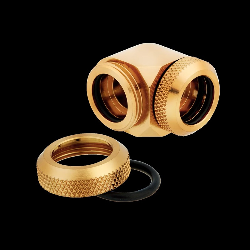 Corsair Hydro X Serisi XF Hardline 90° 14mm OD Fitting Twin Pack - Gold