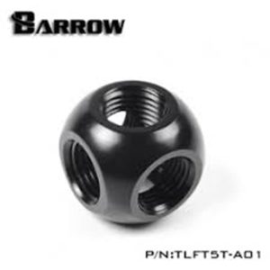 Barrow Metal G1/4" 5 Dişi Girişli Küp Rakor - Siyah